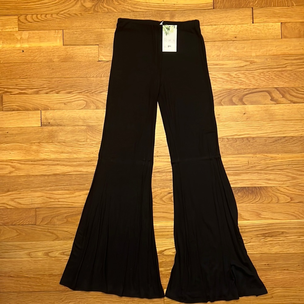Black stretchy flare pants